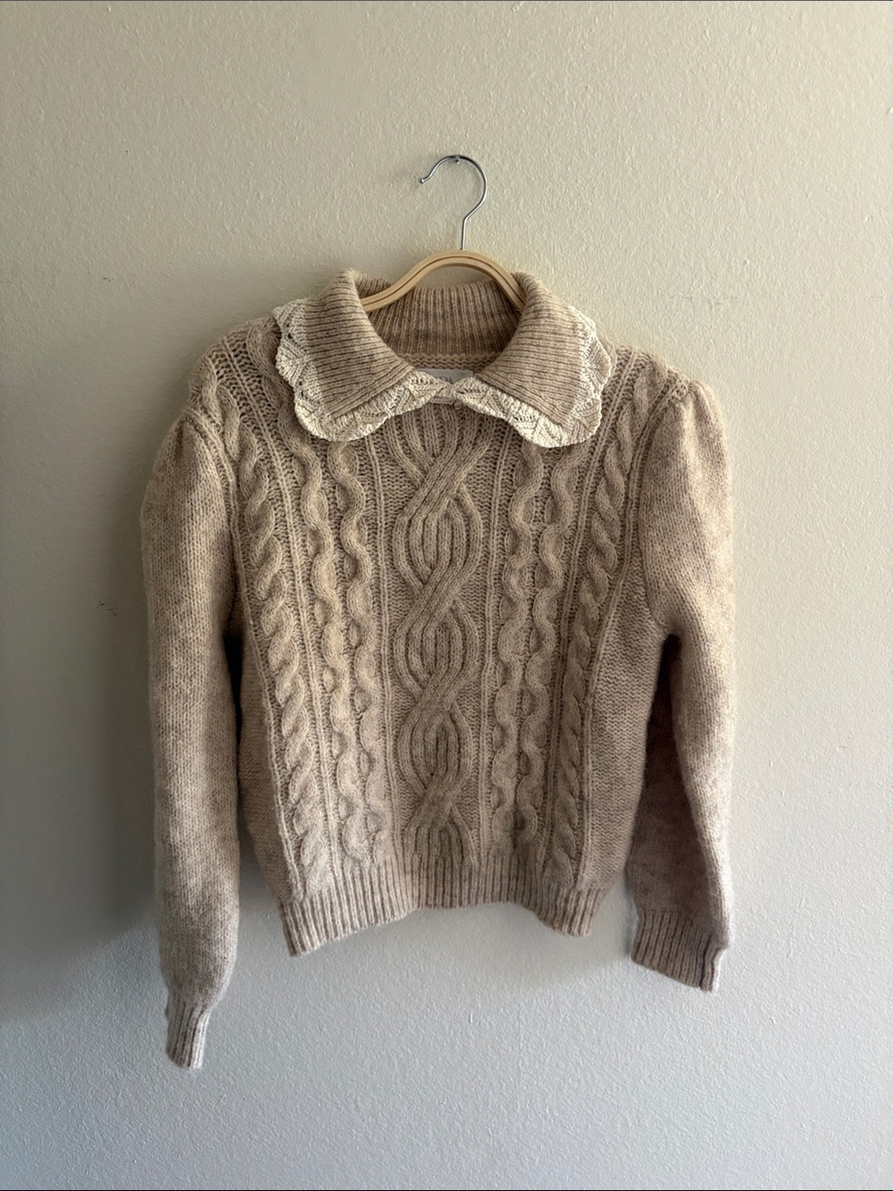 Zara Kids Wool Blend Peter Pan Collar Sweater